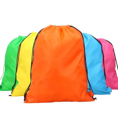 China Polyester Backpack Durable Nylon Drawstring Colored Small Medium Large Kids Packaging Drawstring Bags for sale