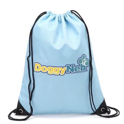 China Durable Promotional Drawstring Bags Wholesales 100% Polyester Sublimation Drawstring Backpacks for sale