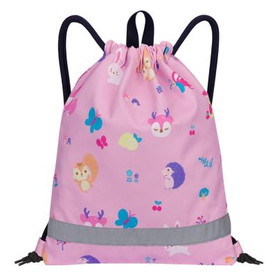 China Custom Nylon Drawstring Polyester Shoe Bag Handled Backpack Promotional Shoe Bag for sale