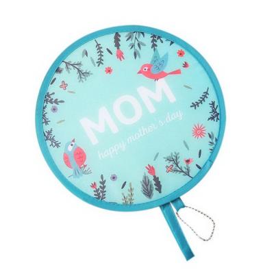 China Europe Customized Flight Disc Round Nylon Folding Fan For Traveling for sale