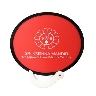 China Europe Summer Promotion Custom Folding Hand Fans Fabric Polyester Nylon Foldable Fan for sale