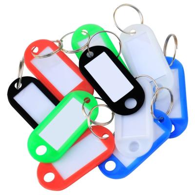 China Plastic Portable Colorful Key ID Tag Tags Ring Keyring Split Keychain With Split Ring Label Plastic Keyring Chain Ring Sticker for sale