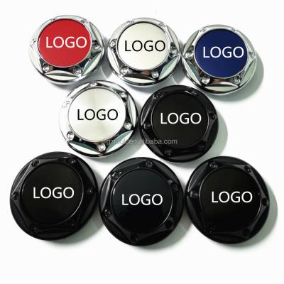 China Eco-friendly Chrome Car Wheel Center Cover 68mm Wheel Hub Cap Rim Emblem Custom 45mm Aluminum Stickers for sale