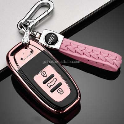 China Eco-friendly Hand - Woven Rope Car Logo Keychain Braided Keyring Double Loop Hanging Key Chain for sale