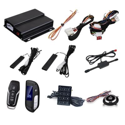 China Auto Lock Unlock Keyless Entry Car Alarm System PKE Push Button Engine Start Stop System With Smart Crystal Display Liquid Key for sale