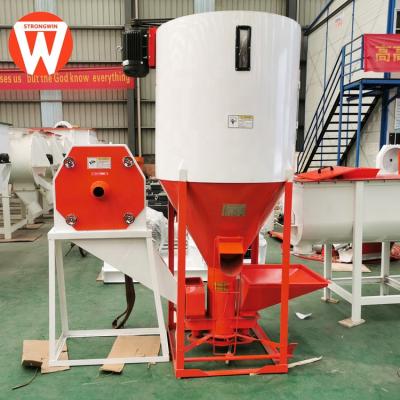 China Make Animal Feed For Poultry Vertical 2 In 1 Mixer Tank Type Animal Feed Crusher Forage Grain Maize Wheat Crusher And Mixer Machine for sale