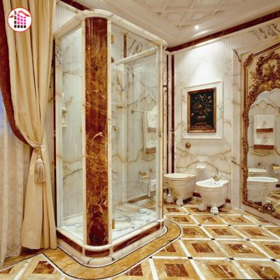 China Italian Calacatta Modern Gold Viola Marble Beige Bathtub Walls and Tile Designs Bathroom for sale