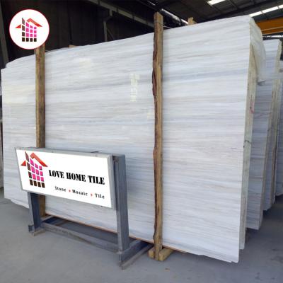 China Best Supply Modern Chinese Eurasian Wood Grain White Marble For Bathroom Wall for sale