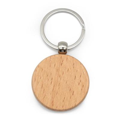 China White Logo Round Shape Mini DIY Durable Custom Wooden Key Chain Key Chains For Craft for sale