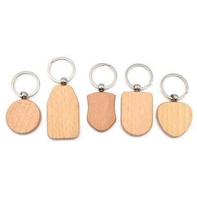 China Wholesale Custom Durable Blank Wooden Key Chain Key Tags Wooden Keychains Keychain For DIY Craft for sale