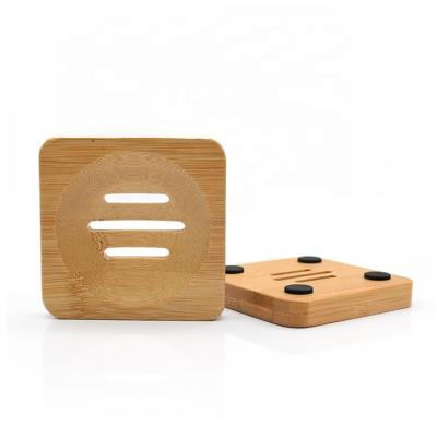 China Traditional Wholesale Square Mini Soap Dish Holder Eco-Friendly Bamboo Soap Dispenser With Sponge Holder for sale