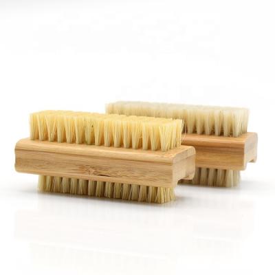 China Wholesale Viable Natural Bamboo Handle Kitchen Cleaning Tool Kit 2pcs Boar Hair Nail Sisial Brush For Scrubber for sale