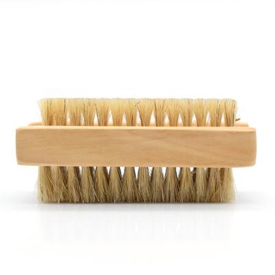 China Amazo Viable Best Selling Boar Bristle Brush Portable Wood Cleaning Double Sided Hand Nail Brush For Household for sale