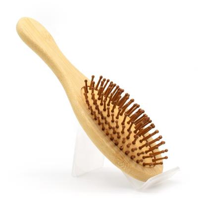 China Home Custom Natural Bamboo Straighten Detangling Hair Brush Massage Scrape Air Paddle Hair Brush for sale