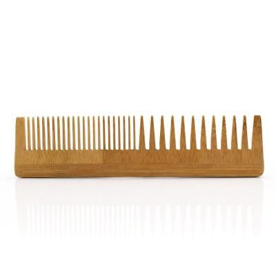 China Healthy Reusable Handmade Reusable Wide Tooth Comb Hair Comb Eco-friendly Bamboo Hair Beard Comb For Hotel for sale