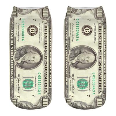 China High Quality QUICK DRY 3D Personalized US Dollar Money Customized Socks For Sale for sale