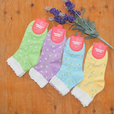 China QUICK DRY moq one pcs stockings drop shipping cute candy color flower cotton ankle women socks wholesale for sale