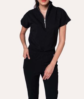 China Hot Selling Breathable Zipper Front Hospital Uniforms Medical Scrub Jackets Uniforms For Women for sale