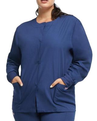 China Breathable Plus Size Fashionable Design Hospital Uniforms Medical Scrub Jacket Long Sleeve Uniform For Women for sale