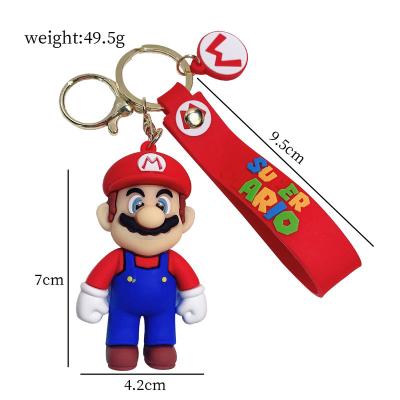 China Super Mario Keychain Accessories Doll Bag Cartoon Silicone 20 Doll Pendant Key Chain Doll for sale