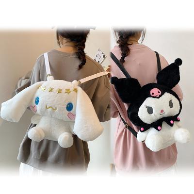 China Cotton 33cm Kulomi Plush Backpack Sanrio Plush Toys Melody Cosmetic Bag Cinnamoroll Handbag Kawaii Cute Room Decor Gifts for Kids Girls for sale