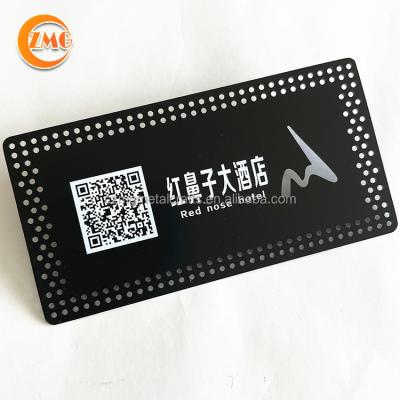 China High Quality Stainless Steel Scan QR Code Black Metal Cards Custom Business Cards for sale