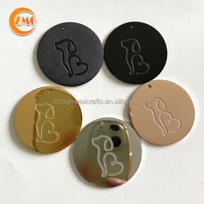 China Best of Europe Selling Small Engraved Plated Metal Jewelry Tags in Different Colors for sale