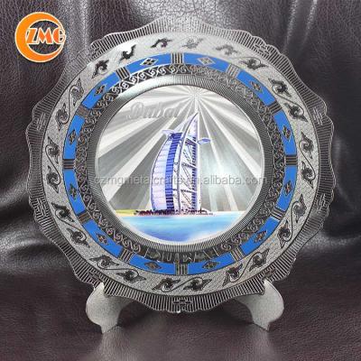 China China Wholesale High Quality Souvenir Honored Metal Gifts Customized Decorative Silver Tray Dish for sale