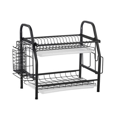 China Sustainable Wholesale Custom Silver Adjustable Kitchen Unique H Type Dish Storage Rack for sale