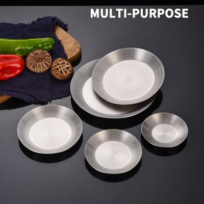 China Sustainable High End Saucer Dish Round Dinner Restaurant Dishes Stainless Steel Dish for sale