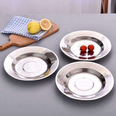 China Modern factory direct sales stainless steel viable dinner dishes thicken multi-functional smooth surface disc dish for sale