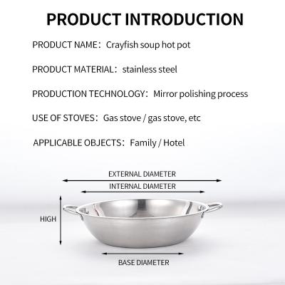 China Double Handle Metal Soup Pot Stainless Steel Pot Induction Cooker Minimalist Multi Function Kitchenware Cookware for sale