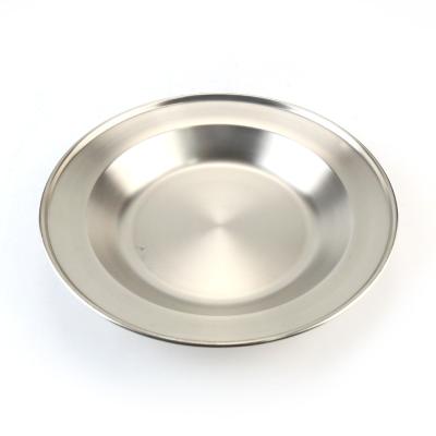 China Sustainable Wholesale 201 Stainless Steel Dinnerware Round Dish For Restaurant for sale