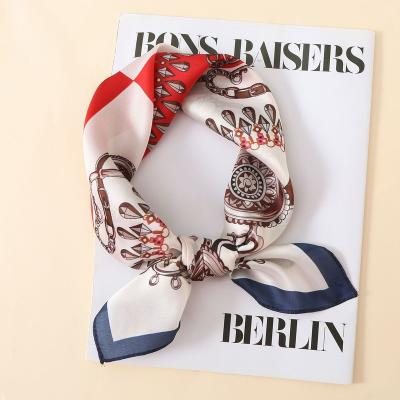 China European and American style small square scarf decorative spring and summer fashion chain printed scarf for sale