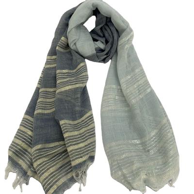 China 2020 Hot Selling Classic Polyester Jacquard Unisex Striped Plaid Long Scarf for sale