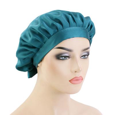 China Luxury Picture Hijab Hood With Tie Cute Silky Head Hat Hair Hoods Sleeping Women for sale