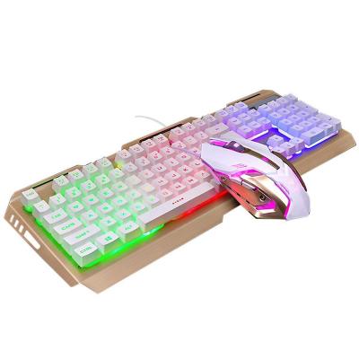 China Professional 2022 New Metal Usb Backlit PC Gaming Keyboard And Mechanical Feeling Mouse Combos With Cheapest Price for sale