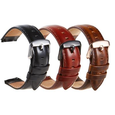 China Quick Release Terminals 20mm Leather Belts Low Price Leather Watch Strap Strong Custom Leather for sale