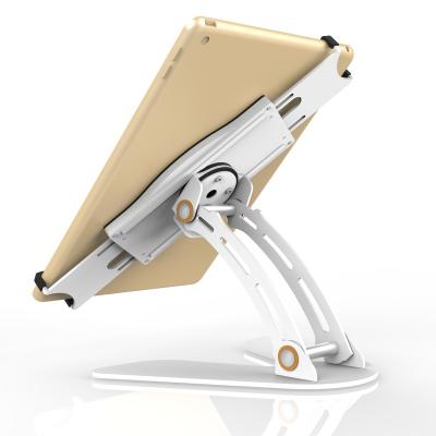 China Foldable Metal Desk Stand With Flange 7.9-12.9 Inch Metal Tablet Stand Holder for sale