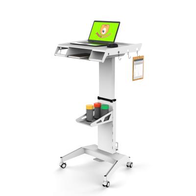 Κίνα Metal Hospital Medical Device Shock Absorber Height Adjustable Laptop Workstation Trolley Medical Trolley προς πώληση