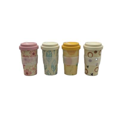 China Sustainable Eco - Friendly Bamboo Coffee Mugs Print To Mug Bamboo Fiber With Bamboo Fiber Lid for sale