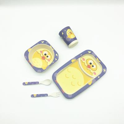 China China Supplier Daily Biodegradable Cartoon Bamboo Fiber Kids Set For Dinner for sale