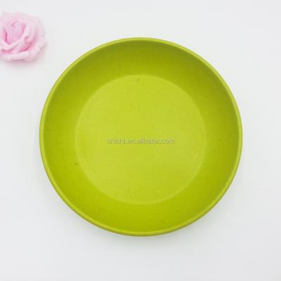 China Sustainable Special Texture Bamboo Fiber Dinner Plate Biodegradable Bamboo Fiber Tableware Dish for sale