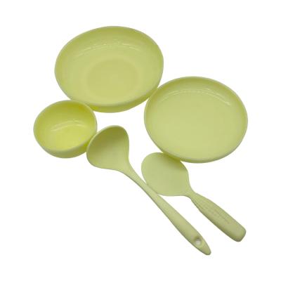 China Sustainable Non-Toxic Biodegradable Environmental Protection Solid Color Kitchen Pla Tableware Set for sale