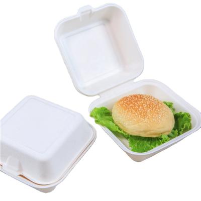 China Composable 100% Eco-friendly Take Away Sugarcane Pulp Food Container With Lock for sale