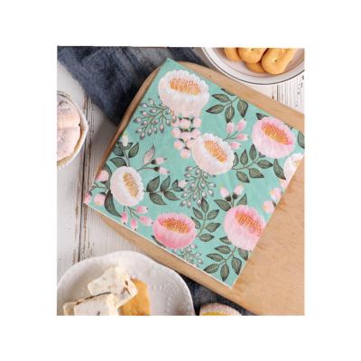 China Printed Flower Printed Custom Design Decoupage Paper Napkin Napkin For Party Deco for sale