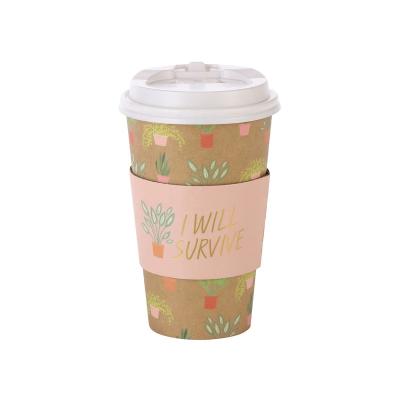 China Disposable Fruit Flower Printing Disposable Paper Coffee Cup With Lids For Harvest Festival for sale