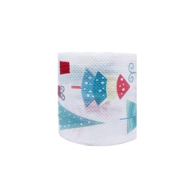 China Printing Cartoon Christmas Tree Disposable Custom Colored Hot Sale Toilet Paper Roll For Baby Party for sale