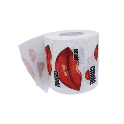 China Custom disposables print sexy mouth disposable paper toilet paper roll for date gift for sale