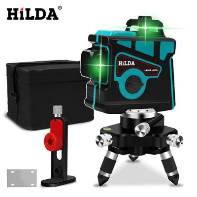 China Hilda Rotary Laser Level 12 Lines 3d Self-Leveling 360 Beam Wall Nivel Green Laser Levels - for sale